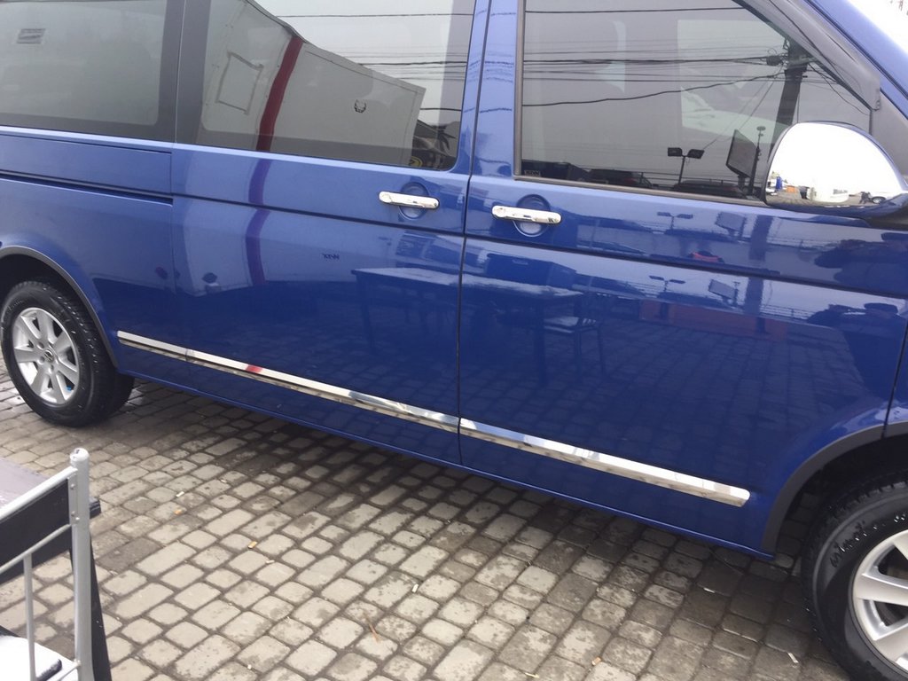 Хром молдинги на двери (нерж.) для VW T5, T6 Omsa Line короткая база 5шт.