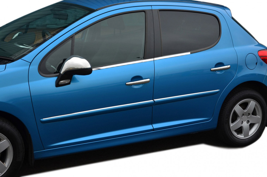 Хром нижні молдинги стекол (нерж.) для Peugeot 207 2006-2010